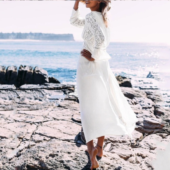 LAST 2🌺Boho White Lace Dress Swim Coverup - Picture 4 of 6